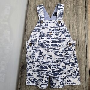 Vintage Nautica Boys‎ One Piece Overalls  Romper Size 12 Months Blue